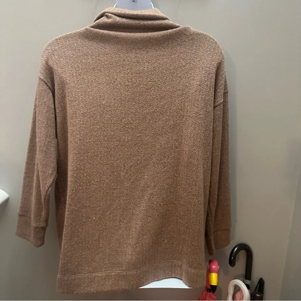 Cozy Tan Women's Sweater Cowl Slouch Neck Beige Fall 2X - Picture 2 of 4